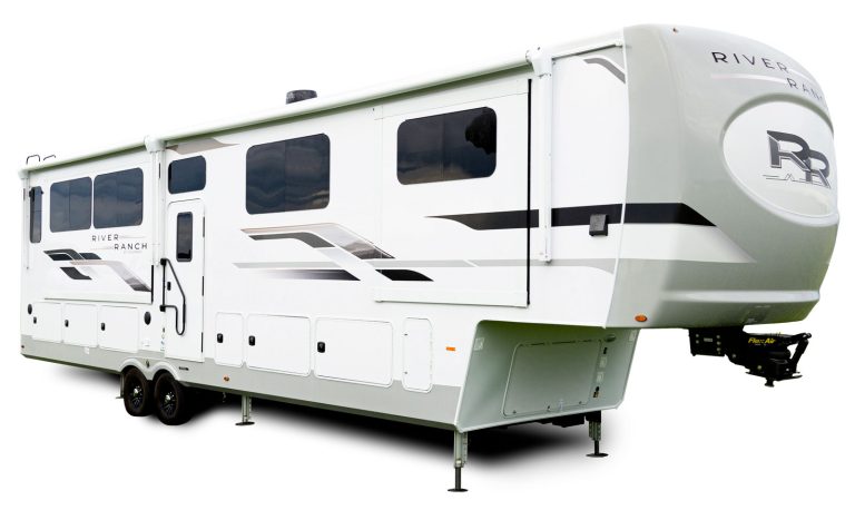 river ranch fifth wheel exterior white 2022