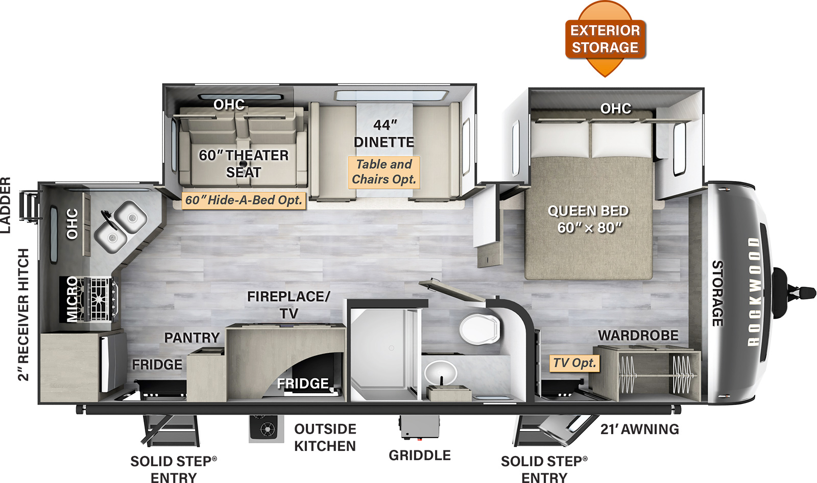 Rockwood Ultra Lite 2614BS floorplan