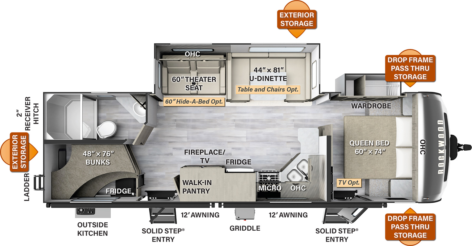 Rockwood Ultra Lite 2706WS floorplan